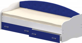 Кровать Софа-7 с мягкой спинкой (800х1900) Белый/Синий в Томмоте - tommot.mebel54.com | фото