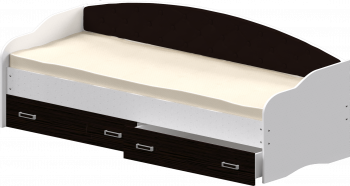 Кровать Софа-7 с мягкой спинкой (800х1900) Белый/Венге в Томмоте - tommot.mebel54.com | фото