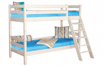 Кровать Соня вариант 10 двухъярусная с наклонной лестницей Белый полупрозрачный в Томмоте - tommot.mebel54.com | фото