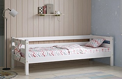 Кровать Соня Вариант 2 с задней защитой Белый полупрозрачный в Томмоте - tommot.mebel54.com | фото