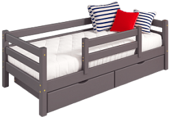 Кровать Соня вариант 4 с защитой по центру Лаванда в Томмоте - tommot.mebel54.com | фото