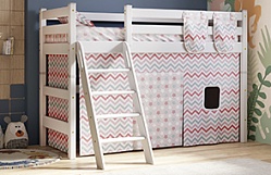 Кровать Соня вариант 6 полувысокая с наклонной лестницей Белый полупрозрачный в Томмоте - tommot.mebel54.com | фото