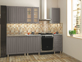 Кухонный гарнитур 1,8м Луксор высокие модули (Клен серый/корпус белый) в Томмоте - tommot.mebel54.com | фото