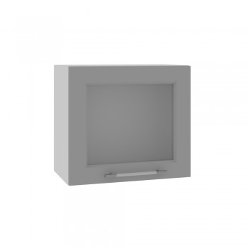 Квадро ВПГС 500 шкаф верхний горизонтальный со стеклом высокий (Черника/корпус Серый) в Томмоте - tommot.mebel54.com | фото