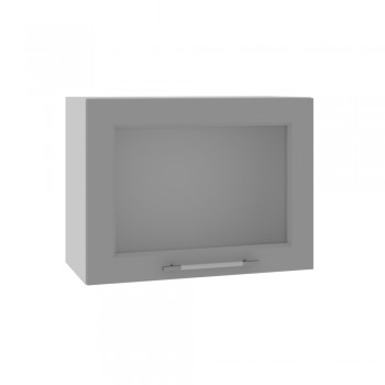 Квадро ВПГС 600 шкаф верхний горизонтальный со стеклом высокий (Черника/корпус Серый) в Томмоте - tommot.mebel54.com | фото