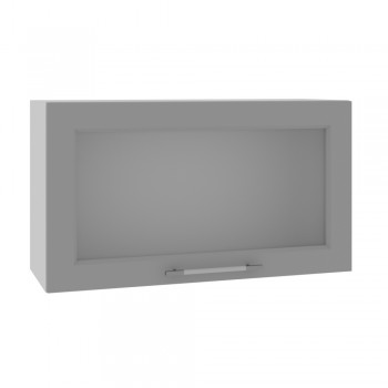 Квадро ВПГС 800 шкаф верхний горизонтальный со стеклом высокий (Черника/корпус Серый) в Томмоте - tommot.mebel54.com | фото