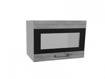 Лофт ПГСФ 500 шкаф верхний горизонтальный со стеклом и фотопечатью (Дуб майский/корпус Серый) в Томмоте - tommot.mebel54.com | фото