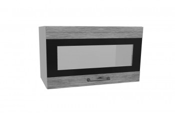 Лофт ПГСФ 600 шкаф верхний горизонтальный со стеклом и фотопечатью (Дуб майский/корпус Серый) в Томмоте - tommot.mebel54.com | фото