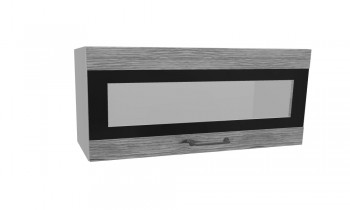 Лофт ПГСФ 800 шкаф верхний горизонтальный со стеклом и фотопечатью (Дуб майский/корпус Серый) в Томмоте - tommot.mebel54.com | фото