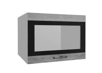 Лофт ВПГСФ 600 шкаф верхний горизонтальный со стеклом высокий с фотопечатью (Дуб майский/корпус Серый) в Томмоте - tommot.mebel54.com | фото
