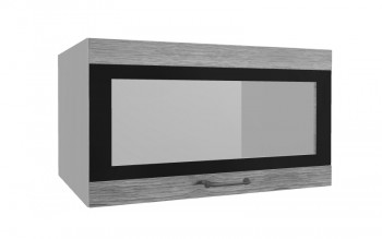 Лофт ВПГСФ 800 шкаф верхний горизонтальный со стеклом высокий с фотопечатью (Дуб майский/корпус Серый) в Томмоте - tommot.mebel54.com | фото