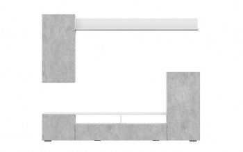 Мебель для гостиной МГС 4 (Белый/Цемент светлый) в Томмоте - tommot.mebel54.com | фото
