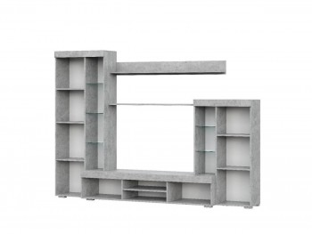 Мебель для гостиной МГС 5 Цемент светлый / Белый в Томмоте - tommot.mebel54.com | фото