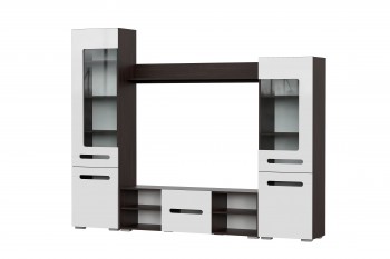 Мебель для гостиной МГС 6 (Исполнение 1/Венге/Белый глянец) в Томмоте - tommot.mebel54.com | фото