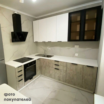 Модульная кухня Норд 1,6 м (Софт даймонд/Камень беж/Белый) в Томмоте - tommot.mebel54.com | фото