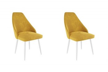 Набор стульев Милан 2 шт (желтый велюр/белый) в Томмоте - tommot.mebel54.com | фото