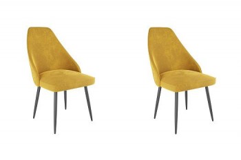 Набор стульев Милан 2 шт (желтый велюр/черный) в Томмоте - tommot.mebel54.com | фото