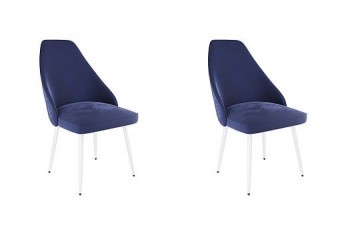 Набор стульев Милан 2 шт (синий велюр/белый) в Томмоте - tommot.mebel54.com | фото