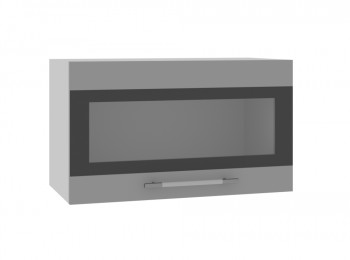 Норд ШВГС 600 Шкаф верхний горизонтальный со стеклом (Софт черный/корпус Венге) в Томмоте - tommot.mebel54.com | фото