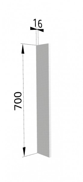 Панель торцевая (для шкафа верхнего торцевого высотой 700 мм) ПТ 400 Мелисса (Белый скин) в Томмоте - tommot.mebel54.com | фото