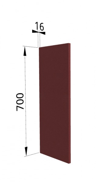 Панель торцевая П Квадро (для шкафа верхнего) Красная кожа в Томмоте - tommot.mebel54.com | фото