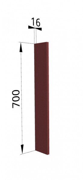 Панель торцевая ПТ 400 Квадро (для шкафа торцевого верхнего) Красная кожа в Томмоте - tommot.mebel54.com | фото