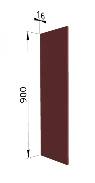 Панель торцевая ВП Квадро (для шкафа верхнего высокого) Красная кожа в Томмоте - tommot.mebel54.com | фото