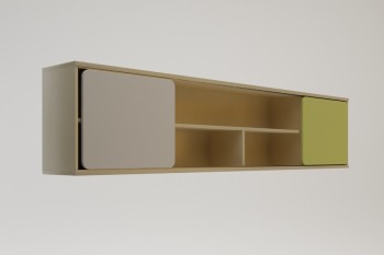 Полка между шкафами 1960 Эппл (Зеленый/Белый/корпус Клен) в Томмоте - tommot.mebel54.com | фото