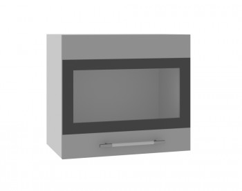 Ройс ВПГСФ 500 Шкаф верхний горизонтальный со стеклом с фотопечатью высокий (Графит софт/корпус Серый) в Томмоте - tommot.mebel54.com | фото
