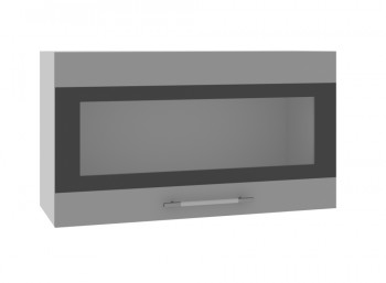 Ройс ВПГСФ 800 Шкаф верхний горизонтальный со стеклом с фотопечатью высокий (Графит софт/корпус Серый) в Томмоте - tommot.mebel54.com | фото