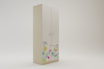Шкаф 2-х створчатый с ящиками Флёр (Белый/корпус Клен) в Томмоте - tommot.mebel54.com | фото