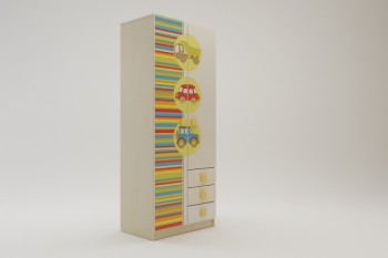 Шкаф 2-х створчатый с ящиками Клаксон (Бежевый/корпус Клен) в Томмоте - tommot.mebel54.com | фото