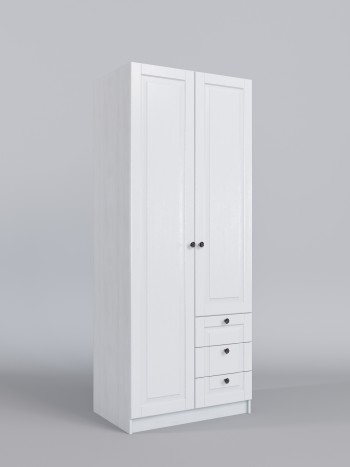 Шкаф 2-х створчатый с ящиками Классика (Белый/корпус Выбеленное дерево) в Томмоте - tommot.mebel54.com | фото