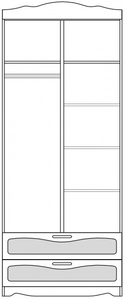 Шкаф 2-х створчатый с ящиками серии Иллюзия 02 Бежевый в Томмоте - tommot.mebel54.com | фото