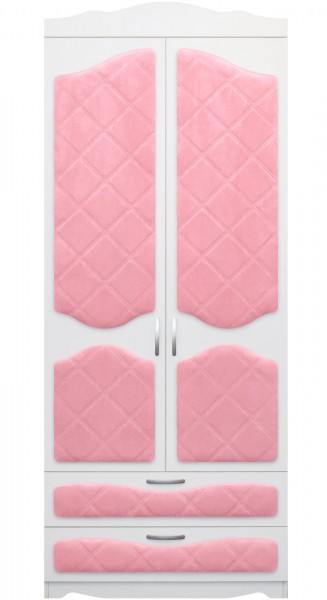 Шкаф 2-х створчатый с ящиками серии Иллюзия 36 Светло-розовый в Томмоте - tommot.mebel54.com | фото
