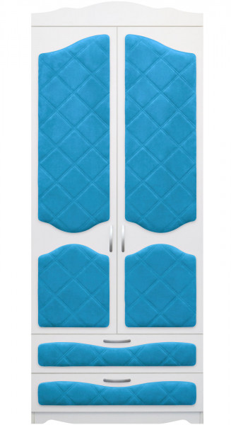 Шкаф 2-х створчатый с ящиками серии Иллюзия 84 Ярко-голубой в Томмоте - tommot.mebel54.com | фото