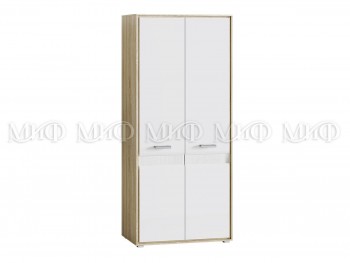 Шкаф 2-х створчатый спальня Фортуна (Дуб сонома/белый глянец) в Томмоте - tommot.mebel54.com | фото