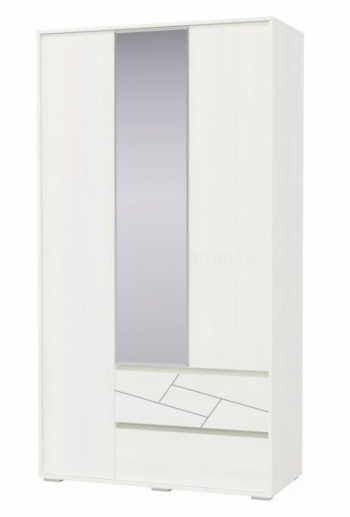 Шкаф 3-х дверный с ящиками Аделина 1200 Рамух белый в Томмоте - tommot.mebel54.com | фото