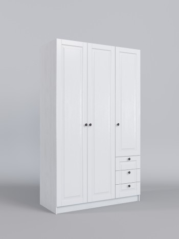 Шкаф 3-х створчатый с ящиками Классика (Белый/корпус Выбеленное дерево) в Томмоте - tommot.mebel54.com | фото