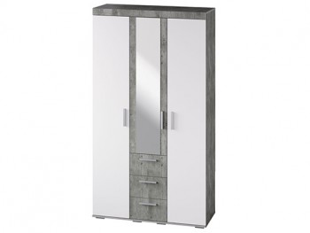 Шкаф 3-х створчатый ШК-30 МС Инстайл (бетон/белый) в Томмоте - tommot.mebel54.com | фото