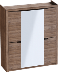 Шкаф четырехдверный Соренто с комплектом полок (3 шт)Дуб стирлинг/Кофе структурный матовый в Томмоте - tommot.mebel54.com | фото