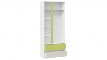 Шкаф для одежды комбинированный «Сканди» Дуб Гарден/Белый/Зеленый в Томмоте - tommot.mebel54.com | фото