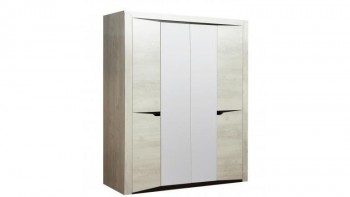 Шкаф для одежды "Лючия" (4-х дв.) (венге / белый) в Томмоте - tommot.mebel54.com | фото