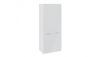Шкаф для одежды с 2 дверями со стеклом «Глосс» (Белый глянец/Стекло ) в Томмоте - tommot.mebel54.com | фото