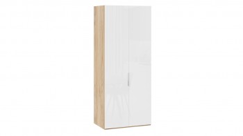 Шкаф для одежды с 2 глухими дверями «Эмбер» Яблоня Беллуно/Белый глянец в Томмоте - tommot.mebel54.com | фото