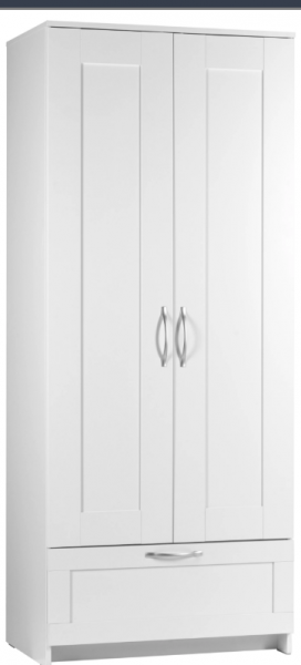 Шкаф двухдверный Сириус с 1 ящиком белый в Томмоте - tommot.mebel54.com | фото