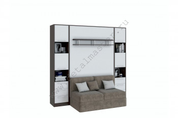 Шкаф-кровать с диваном БЕЛА с полкой ножкой в Томмоте - tommot.mebel54.com | фото