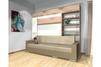 Шкаф-кровать с диваном Каролина в Томмоте - tommot.mebel54.com | фото