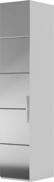 Шкаф ШР-1 зеркало, правый, Вива (Белый/Белый глянец/Платина) в Томмоте - tommot.mebel54.com | фото