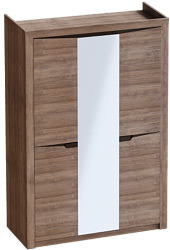 Шкаф трехдверный Соренто Дуб стирлинг/Кофе структурный матовый в Томмоте - tommot.mebel54.com | фото